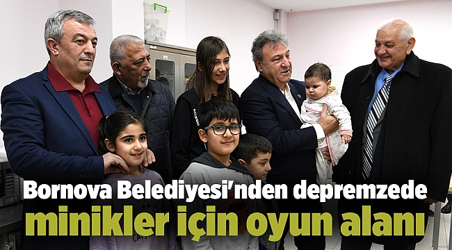 Bornova Belediyesi'nden depremzede minikler için oyun alanı